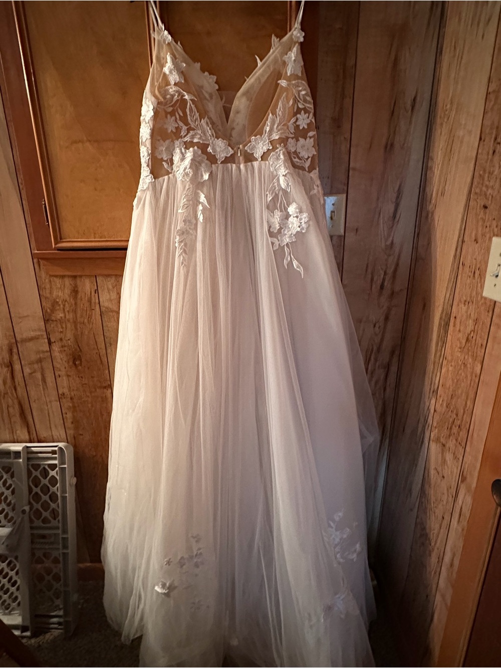 Ivory Floral Appliqué Tulle Women’s Dress